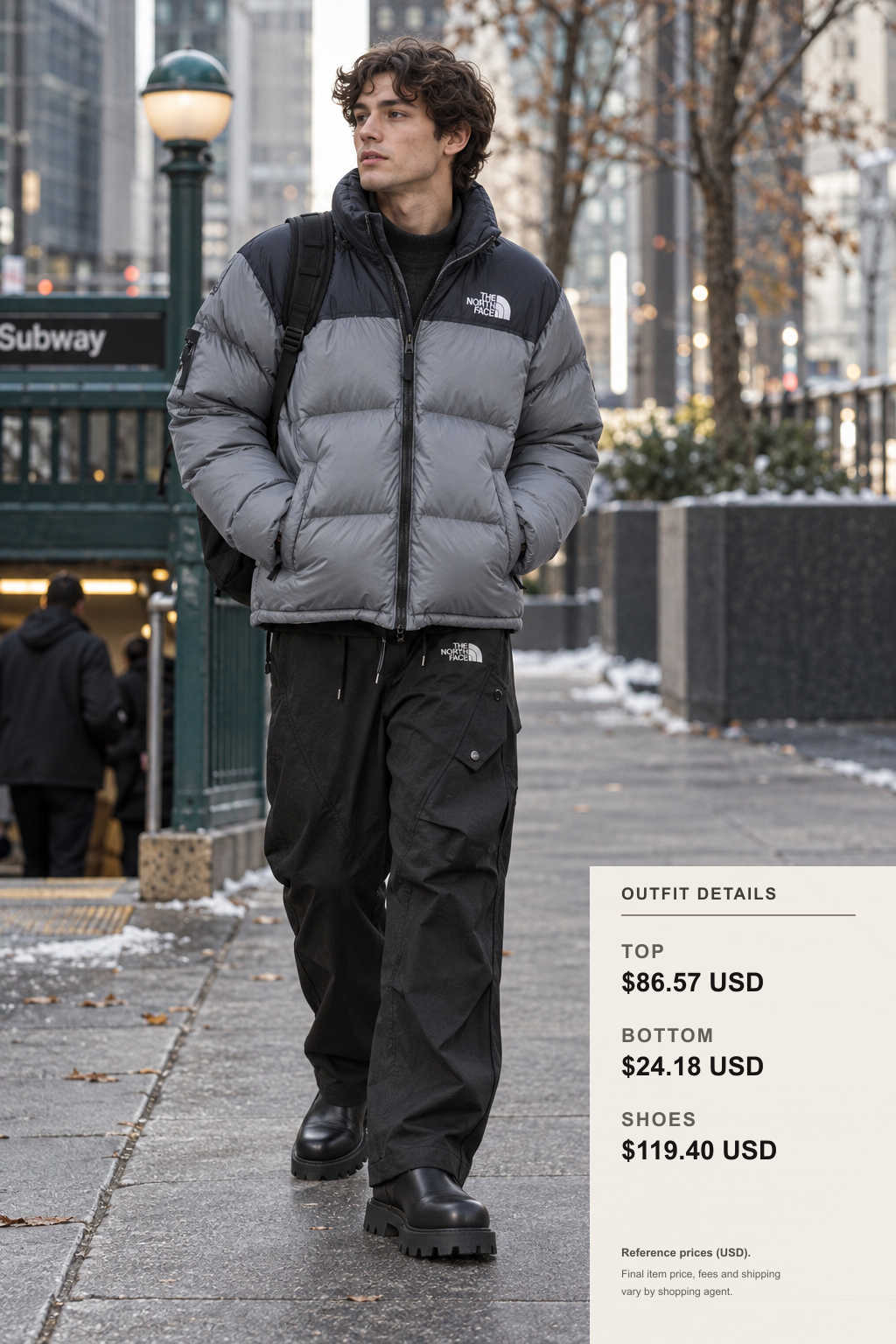 the north face Jacket Layering for Winter Commutes outfit 1 full-body street style for fashionreps