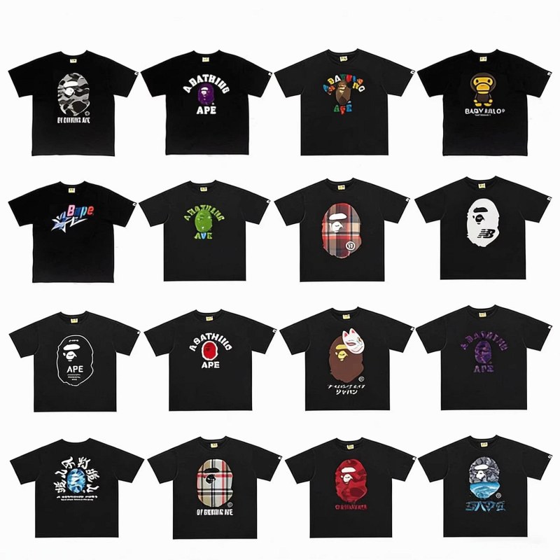 Bape Classic Monkey Print T-Shirt Collection Review: A 250–300 gsm Cotton Crew-Neck in Dozens of Colorways