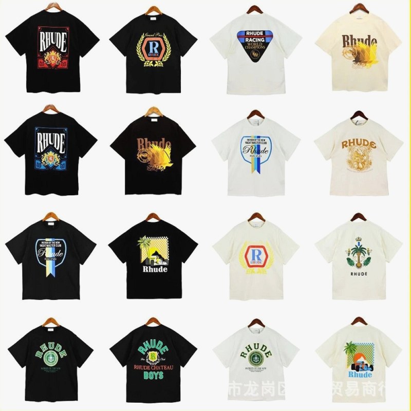 Rhude Trendy T-Shirts with Various Printed Designs Review: 240g Cotton in a Loose Cut
